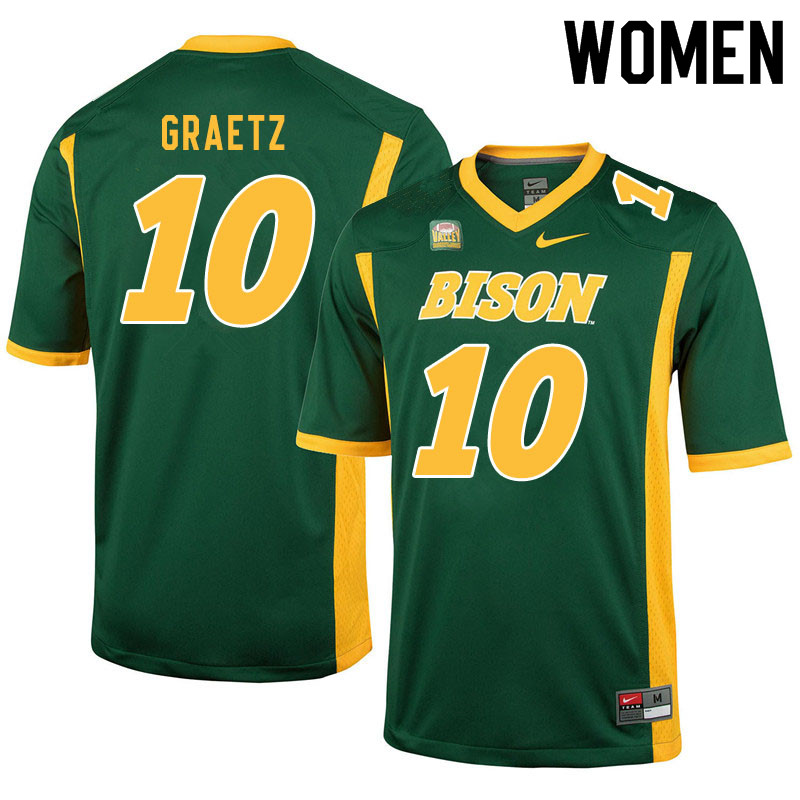 Women #10 Logan Graetz North Dakota State Bison College Football Jerseys Sale-Green